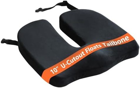 HxLmn Large Pressure Relief Office Car Seat Cushion,10-Inch Extended U-Cutout,Sciatica & Back Coccyx Tailbone Pain Relief Chair Pad,Memory Foam Butt Pillow for Computer Desk,Wheelchair, Car