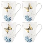 Lenox 869578 Butterfly Meadow Hydrangea 4-Piece Mug Set