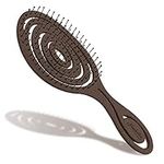 Ninabella Organic Detangling Hair Brush for Women, Men & Children - Does not Pull on Hair - Hair Straightening Brushes for Straight, Curly & Wet Hair - Unique Spiral Hairbrush