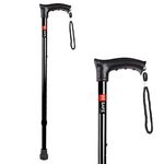 BESAFE Forever Walking Stick/Walking Cane, Adjustable Height, Light Weight for Men/Women/Senior/Old Age People/Patient (Black)