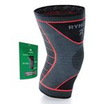 Rymora Knee Support Brace for Woman and Man- Knee Compression Sleeves, Comfortable and Secure Sleeve Supports for Weight Lifting, Running, Sports, Weak Joints, Fitness(L, Single, Slate Grey)