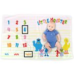 LOGOVISION Sesame Street Baby Milestone Blanket, 36"x58" Little Monster on The Street, Unisex for Baby Boy and Girl