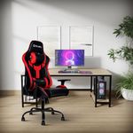 CELLBELL Transformer Lite Gaming Chair – Ergonomic High Back Racing Style Gamer Chair, 1D Adjustable Armrest, Tilt Mechanism, Leather Reclining Office Chair (Red) – 3-Year Brand Warranty