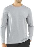 NORTHYARD Men's Athletic Workout Running Shirts Long Sleeve Lightweight Moisture Wicking Gym Sports Tee Tops Grey Heather 3XL