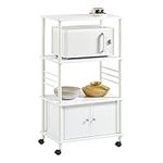 SoBuy® FRG12-W, Kitchen Microwave Shelf, Kitchen Storage Cabinet Shelf, Kitchen Serving Trolley, 60x40x115cm