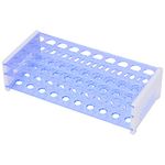 stonylab Test Tube Rack, 3-Tier Detachable Blue Plastic Test Tube Rack Tube Holder Stand Rack for Laboratory Scientific Experiments, 18 mm 40-Place