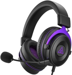 EKSA E900 Gaming Headset for PC, PS4, PS5, Xbox, 3.5mm Wired Headphoes with Noise Cancelling Mic, 3D Surround Sound, Comfortable Over Ear Headset for Computer, Laptop, Switch, Handheld Purple