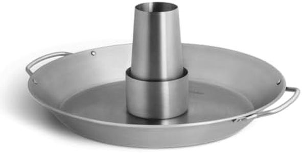 BURNHARD Rôtissoire à volaille en Acier Inoxydable, 30,3 x 3,9 cm Rôtissoire à volaille avec récipient Amovible pour Infuser Les arômes, l'accessoire idéal de Toutes Les grillades!