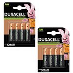 Duracell AA 2500mAh Recharge Ultra Rechargeable Batteries, Pack of 8