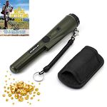 Dinfu Portable-Metal-Detector-Finder-Pinpointer Waterproof Handheld Detector Treasure Probe Detectors with Holster, Pinpointer Detectors Wand for Locating Gold, Coin,Silver (Green)