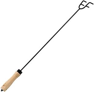 Sunnydaze 26-Inch Steel Fire Pit Poker Stick - Wood Handle - for Indoor or Outdoor Use