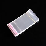 Nimida Clear Transparent Self Adhesive Re-sealable Plastic Pouch Bag – 3 x 7 inches with 1 inch closing gap (Pack of 200)