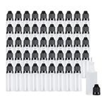 Eau 15ml LDPE Plastic Thin Tip Dropper Bottles, Small Empty Squeeze Dropper Bottles (50PCS, Black Caps), BPA Free