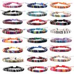 WAINIS 24PCS Wrap Friendship Bracelets Men Women Hemp Cords Ethnic Tribal Bracelets Wristbands, Cotton, Cubic Zirconia