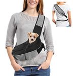 Gloppie Cat Carrier Dog Sling Carrier Small Pet Carriers for Puppy Travel Bag for Pets Below 6 lbs Hands Free Breathable More Pockets Grey