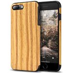 Tasikar Compatible with iPhone 7 Plus Case/iPhone 8 Plus Case Easy Grip Wood Grain Design Compatible with iPhone 7 Plus/iPhone 8 Plus (Teak)