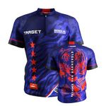 TARGET Darts Raymond Van Barneveld Dart Shirt 2025, Size: L | World Championship Mens Darts Shirt, Adult Cool Play Collarless Dart Top, Dartboards Top Men, Barney Player Edition T Shirt