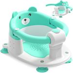 Baby Bath Seat for Babies 6 Months & up, Non-Slip Toddler Bath Seats for Babies Sitting Up, Safe Infant & Newborn Bathtub Chair with 4 Suction Cups & Soft Cushion for Shower,Mint