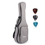 Ukulele Guitarlele Gig Bag Soft Carring Case Double Strap With 3 Ukelele Picks Grey