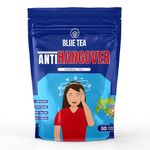 BLUE TEA - Anti hangover Tea - 50 Tea Bags - Plant Based | Diwali Gifts | NATURAL RECOVERY | Flower Based - Natural Ingredients - Herbal Tea - Super Anti-oxidant - Caffeine Free - Vegan | Zipper pack