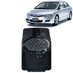 Kingsway Heavy Duty PVC Rubber Car Tray Floor Foot Mats Universal Fit for Honda Civic, Model Year : 2006-2015, Color : Black, Complete Set of 5 Pieces