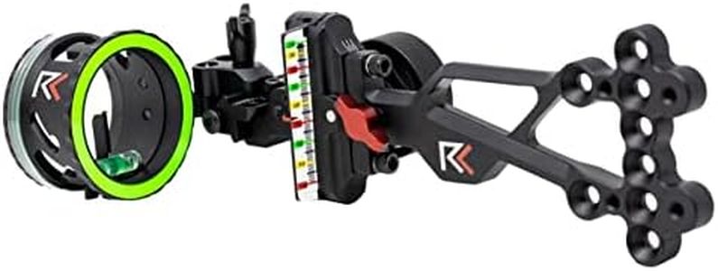 REDLINE Single Pin Slider Bow Sight - .019 Fiber Pin with 2nd & 3rd Axis Adjustments and Enclosed Fiber Optic Ring - Black - Left Handed