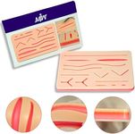 Suture Practice Pads 3 Layer with 14 Wound 5x7", Suture Practice Kit, Durable Silicon Skin Suture Pad to be Used by Students for Training and Practice of Medical, Veterinarian Students and Nurses