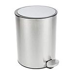 Bamodi Bathroom Bin 3L – Garbage Can with Lids – Small Pedal Bin for Bathroom, Toilet, Restroom – Stainless Steel Rubbish Waste Trash Can with Removable Inner Bucket (Silver)