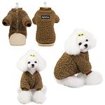 Tineer Pet Doggy Winter Lamb Cashmere Coat Warm Outdoor Fleece Dog Fleece Lining Pullover Jacket Vest for Small Medium Dogs (XL, Brown)