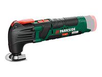 Parkside 12V Cordless Multi-Purpose Rotary Tool, Highly Versatile Oscillation Technology, Bare Unit, for Sawing, Cutting, Scraping and Sanding, Black/Green/Red/Silver