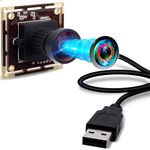 4K USB Camera Module with 110 Degree Wide Angle No Distortion Lens 2160P Ultra HD USB Camera Board for Computer and Raspberry Pi Industrial Lightburn Camera Plug and Play for Windows Linux Jetson Nano