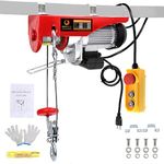 BEAMNOVA Electric Hoist 110-120v Overhead Engine Lift 110-120 Volt with Line 4.92 Ft Remote Control Switch Hook Strap Beam Mounting Bracket Gloves Pulley (2200lbs)