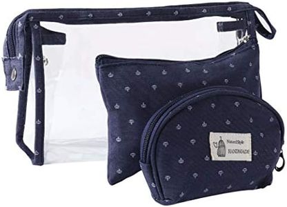 Bolsas de Cosméticos Mujer Bolsa de Maquillaje de Tocador Transparente para Viajes, 3PCS Estuche Organizador de Belleza de Plástico Impermeable para Vacaciones, Armada