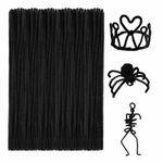 200 Pcs Cleaners Chenille Stems Pipe Cleaners for Craft, Pipe Cleaners Craft Supplies, Long Flexible Pipecleaners Craft Supplies for DIY Art Craft Decorations (Black)