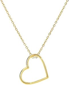 Kritz Collier Femme Pendentif Coeur filigrane plaqué Or et Chaine Réglable - Bijoux Mode Cœur Cadeau