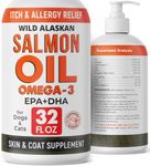 StrellaLab Wild Alaskan Salmon Oil Omega 3 for Dogs - Fish Oil for Pets - Joint Health - Allergy Relief - Itch Relief, Shedding - Skin & Coat Supplement – Omega 6 9 - EPA & DHA Fatty Acid