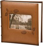 Pioneer Embossed Ivy Frame Leatherette Cover Photo Album, Brown 4 x 6 inches