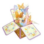 HKFENG 3D Butterfly Card Pop Up Card for Women Mum Birthday Card Anniversary Get Well Thank You for Mom, Wife, Grandmom Auntie Daughter, Sister Gift