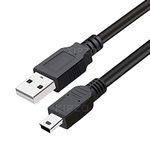 KIPZO® Black Mini usb cable 5 pin usb cable mini b usb type b mini usb cable USB 2.0 Male to Male Mini USB 2.0 to USB 3.0 Adapter Cable Cord For External HDDS/Camera/Card Readers (1mtr)