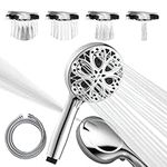SparkPod Shower Head and Hose Set - High Pressure Showerhead with 10 Spray Settings - Luxury 5" Handheld High Power Shower Heads with High Pressure Jets - Polished Chrome (No Filter)