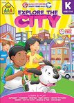 School Zone - Explore the City Kindergarten Learning Workbook - 240 Pages, Ages 5 to 6, Stickers, Alphabet, ABCs, Search & Find, and More (Easy-Tear Top Bound Pad)