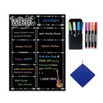 Magnetic Refrigerator Chalkboard,Weekly Menu, Meal Planner, Grocery Shopping List, Dry Erase Board, for Kitchen Fridge with 8 Color Magnetic Markers (16inchx12inch, Vertical Flat Pack)