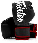 Fairtex Microfibre Boxing Gloves Muay Thai Boxing (BGV14 Black w/red trim, 16 oz)