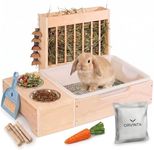 3 in 1 Extra Large Rabbit Hay Feeder with Litter Box Large and Medium-Sized Dwarf Rabbit, Other