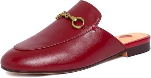 Vertundy Women's Mules Loafers Low Heel Flats Leather Slip On Backless Sandals for Girls Lady Work Slides