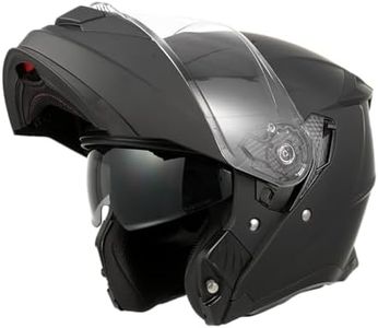 Motorradhelm, Klapphelm mit Doppelvisier, ECE 22.06 geprüft, Integralhelm & Jethelm 2-in-1, für Damen & Herren, Ideal für Touring, Reise & Stadtverkehr (Mattschwarz, XL)