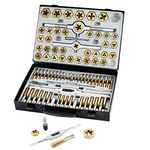 Muzerdo 86 Piece Tap and Die Set Bearing Steel SAE and Metric Tools with Metal Carrying Case