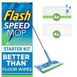 Flash Speed Mop Starter Kit, All-In-One Floor Mopping System (4 Wet + 4 Dry Pads), Flash Floor Mop, Flash Mop Refill Pads