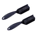 Aiweijia Hairbrushes, 2pcs Fade Brush Clipper Cleaning brush Salon Hair Brush Cleaning Brush Trimmer Barber Tool Beard Brush Nylon Hair Styling Brush Tool for Men Women Black