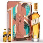 Johnnie Walker 18 Year Old Blended Scotch Whisky 70cl with 2x5cl Johnnie Walker Blue Label in a Gift Tin